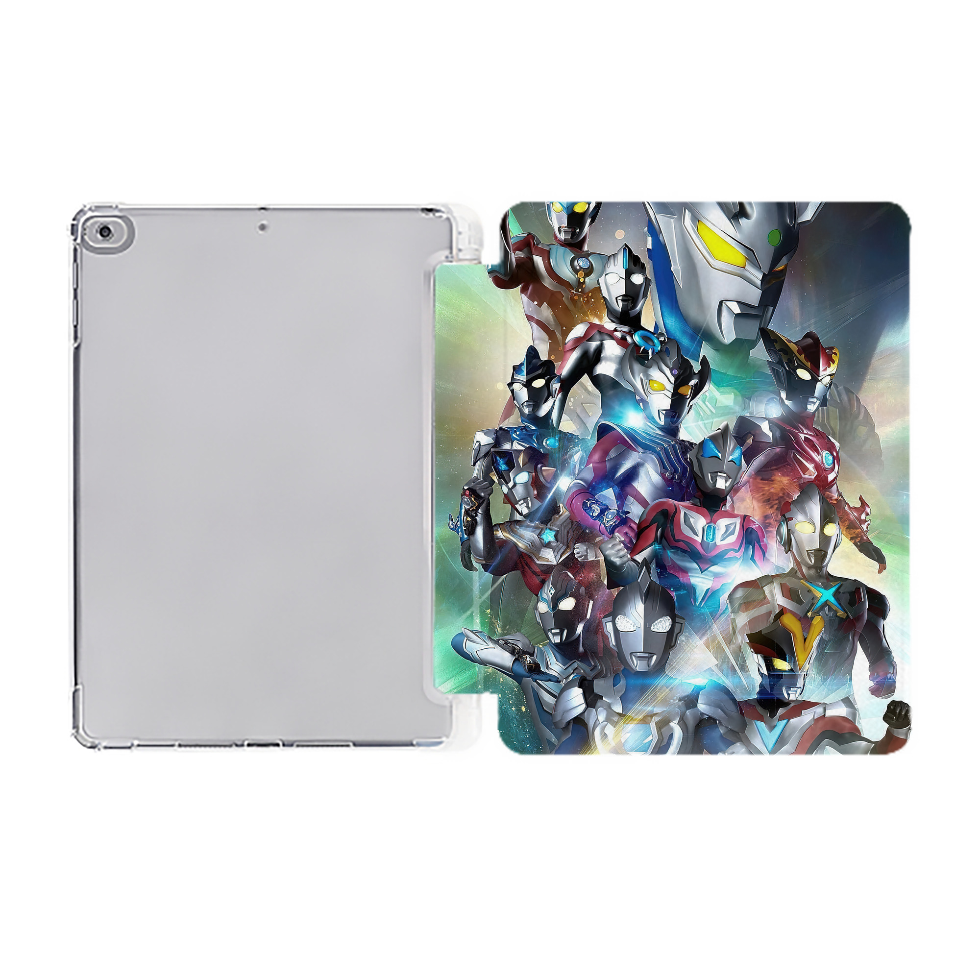 （画像用） ウルトラマン Ultraman IPad ケース ペン収納付き 三つ折りスタンド PUレザー×シリコン 対応機種9.5/10.5/10.9インチ